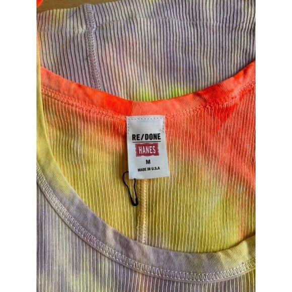 RE/DONE Ribbed "Neon Multicolor" Tank Top Womens BNWOT - Picture 3 of 5